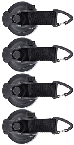 Sxhlseller 4 Ganci a Ventosa per Tende da Auto, Supporti a Ventosa in ABS per Carichi Pesanti per Tende da Sole e Teloni, Accessori da Campeggio con Elevata Adesione per Superfici Piane Lucide
