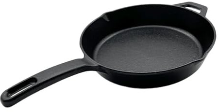 Nexgrill 10 Pre-Seasoned Cast Iron Skillet, Heavy-Duty Round Frying Pan for Grilling, Searing, and Outdoor Cooking, Grill Pan Excellent Heat Retention, BBQ & Camping Cookware – 630-0009