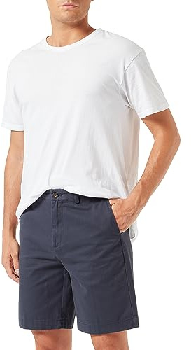 Amazon Essentials Pantalones Cortos Chinos de Corte Ajustado de 23cm Hombre, Azul Marino Oscuro, 36W