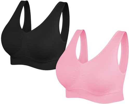 SIMIYA Comfort Sports Bras Women Plus Size Sleep Bras Removable Pads