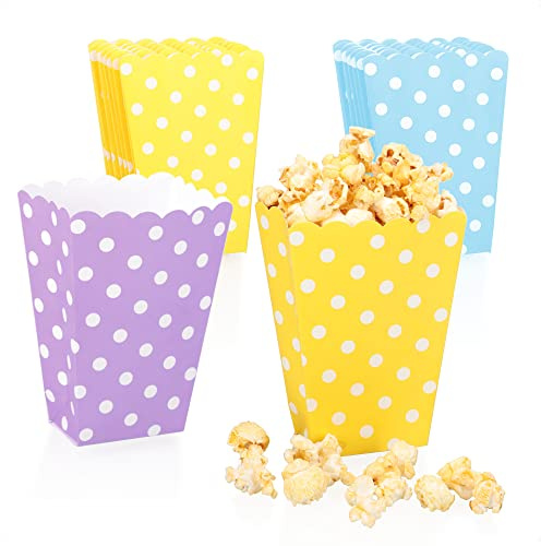 com-four® 16 sacchetti per popcorn - sacchetti di carta per picnic, compleanni, matrimoni o come piccolo nido pasquale - sacchetto per snack [la selezione varia] (16 pezzi - colorati)