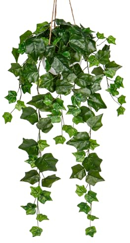 Oairse Kunstpflanze Hängend Kunstpflanzen wie Echt mit Hängetopf für Hausgarten Indoor Outdoor Decor, Rebe Grünpflanze Künstlichfür Hochzeit, Küche, Garten, Party Wanddekoration