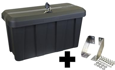 Deichselbox Daken Blackit Lite, Werkzeugkasten, Gurtkiste, Anhängerbox, Staukiste, Daken B24-2 + Montagesatz WH19-19-7, Edelstahlhaus GmbH
