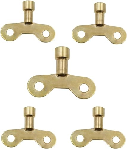 5 Pieces Yellow Radiator Plumbing Bleed Bleeding Key Solid Brass Radiator Plumbing Keys Metal For Venting Air Switch Spool Radiator Keys For Bleeding Old Home Radiator Tools Combination Wrenches