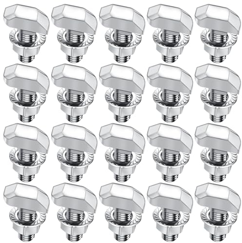 Hammerkopfschrauben M6 x16 Edelstahl,20 Stück Hammerkopfschraube mit Sperrzahnmuttern Flanschmuttern Stockschrauben M6 für PV Solar Montageschienen Gewächshaus und Photovoltaik