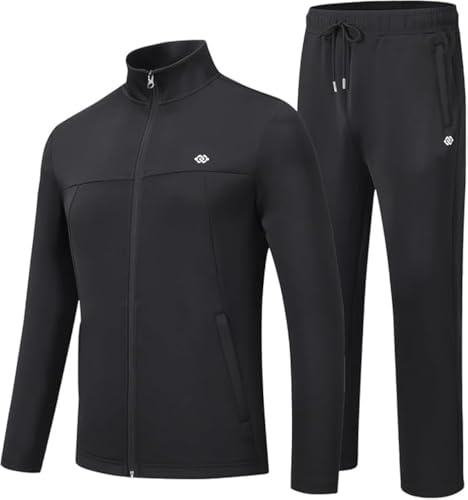 MoFiz Tuta Uomo Atletico Jogging Felpa Manica Lunga Sportive con Cerniera Tute Activewear Grigio-C M