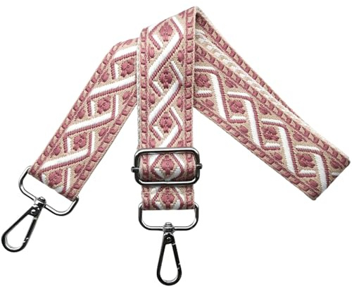 Correa para Bolsos Bandolera de Mujer, Correa de Hombro para Bolsos Reemplazo con Mosquetón Plateado 3.8cm, Ajustable Correa para Bolsos para Crossbody Accesorios, Rosa Oscuro, R26