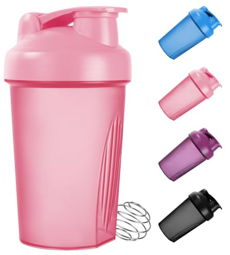 Fefod Shaker Protéiné de 400ml, 1PCS Shaker à protéines avec Mixing Balle, Bouteille shaker de protéines pour Boisson Protéinée, Compléments Alimentaires En Poudre, Gourdes de Sport Sans BPA