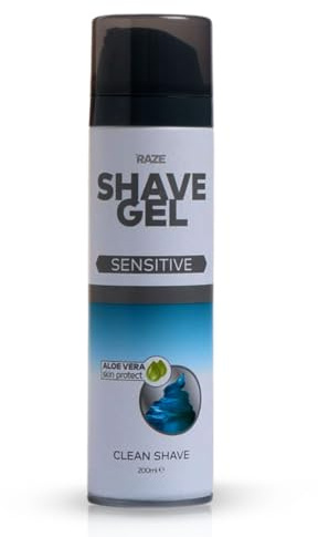 Katsy Style Shave Gel Sensitive 200ml – Aloe Vera & Vitamin E Infused – Smooth Shaving Gel for Men & Women – Reduces Friction & Razor Burn – Hydrating & Revitalising Skin
