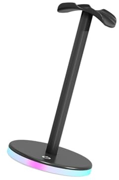 ZHENNB Supporto per cuffie a LED con base solida in alluminio per cuffie da gioco per PC di tutte le dimensioni