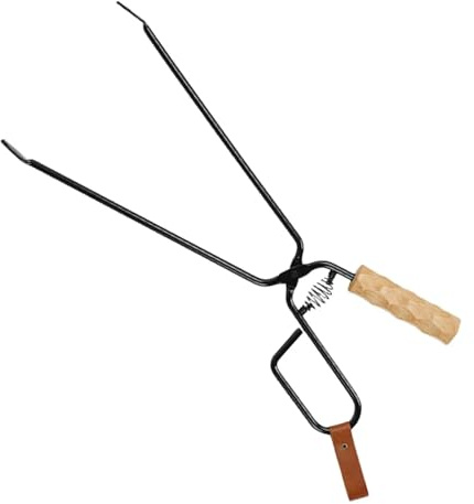 Pinzas for fuego, pinzas for chimenea, agarrador de troncos, pinzas for leña resistentes y ligeras, pinzas for fogata for cocinar barbacoa en interiores
