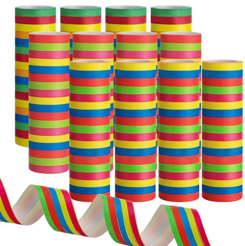 12 rotoli di stelle filanti multicolori con 18 demolizioni, decorazioni per feste di carnevale, compleanni, feste a tema