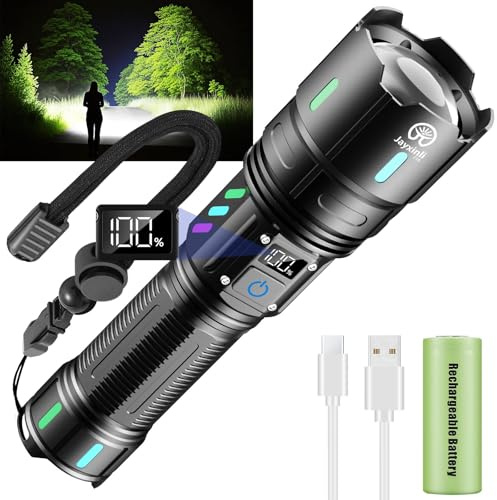 Jayxinli Taschenlampe LED Aufladbar 1000000 Lumen Extrem Hell