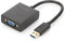 DIGITUS USB 3.0 Grafik Adapter, USB A zu VGA, Full HD, 1920x1080 Pixel, Kunststoff, Schwarz