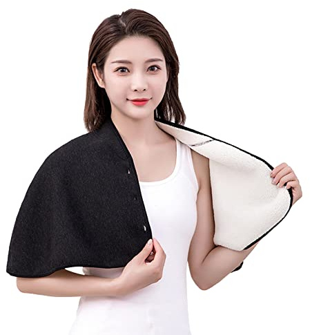 YJZQ Poncho de Cape Chaud Femme Cachemire Manteau de Bureau Office Châle Cape Courte de Protégé épaule Gris Taille Unique