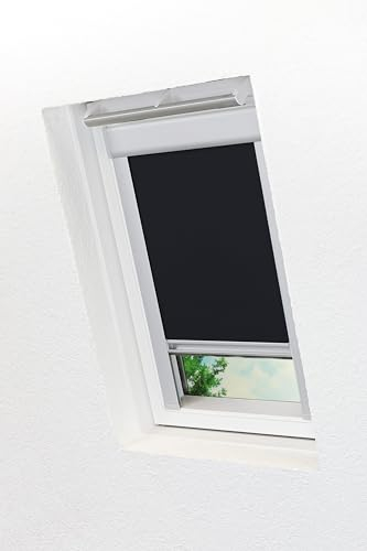 LYSEL - Qualitätsdachfensterrollo abdunkelnd schwarz Rollo geeignet für Velux Dachfenster 606, 636, S06, S36, SK36, 4, (B x H) 97.30cm x 94.00cm in schwarz