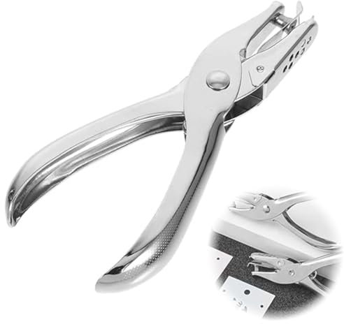 MEXRUMI 1 Pezzi Perforatrice Bucatrice Foro Singolo 3Mm Perforatore A Pinza Perforatore In Acciaio Inossidabile Per Fai Da Te Ufficio Casa Scuola (Argento)