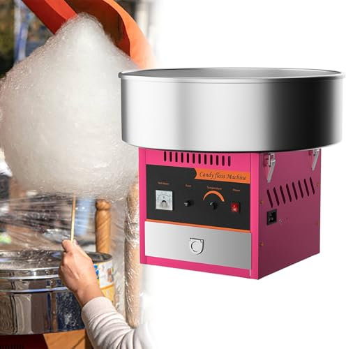 GESAIDES Cotton Candy Machine Commercial, Electric Floss Maker with Stainless Steel Bowl, Sugar Scoop, Storage Drawer, for Carnival, Birthday Party