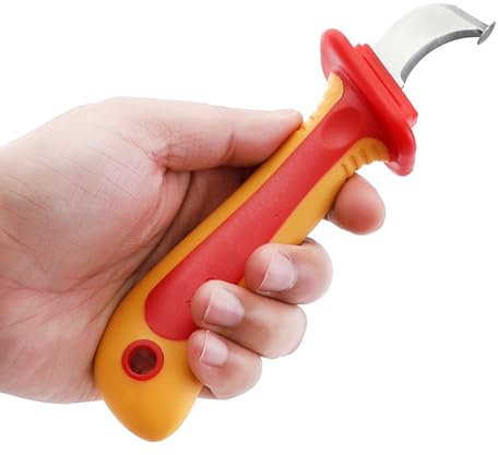 Candeon 1000V Insulated Dismantling Knifes, Insulation Electrician Knifes Cable Stripper Cutter, Insulated Anti Magnetic Cable Sheathing Knifes Cable Stripping Knifes for Electrical Work