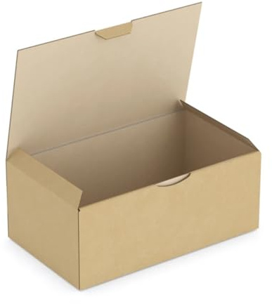Caja para envíos con tapa habana 25 x 15 x 10 cm | Paquete de 5 cajas | Cartón reciclado Kraft robusto | Cajas para embalaje, caja de regalo, envíos | Made in Italy