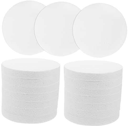 NIYANGLE 16 piezas Discos de Espuma Blancos Redondos Grosor para Manualidades DIY Bandejas Molde para Pasteles Falsos Accesorios Artesanales Seguros y Flexibles para Decoración Creativa