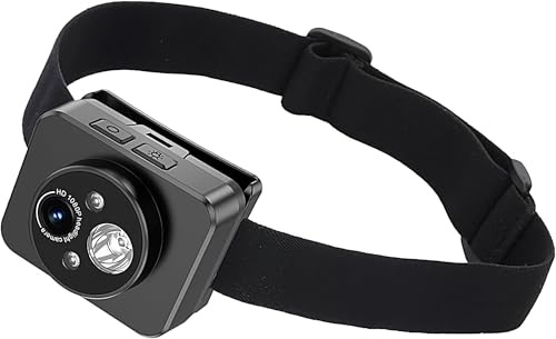 Waterproof Head Mounted Action Camera with Front Light, 1080P HD Helmet Sports Camera, Hands Free Recorder for Horse Riding, Cycling, Skiing, Outdoor Extreme Sports