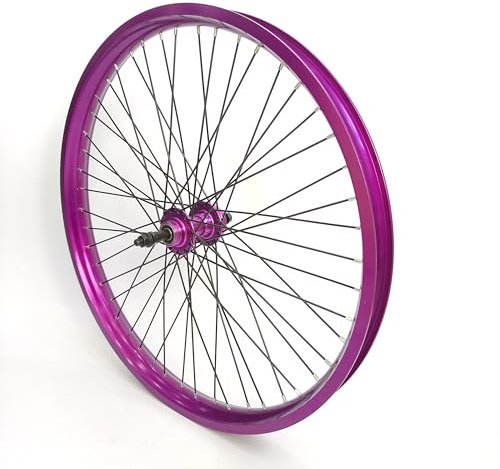 26 Heavy Duty Bike Front & Rear Rim, 12 Gauge 48 Spokes Wheel, 2.35-3.5 Tire Double Wall Aluminum Alloy Bicycle Rim Disc Brake Purple (Rear Wheel)