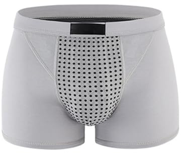 Generisch Biancheria intima funzionale da uomo, comoda, traspirante, magnetismo, taglie forti, mutande funzionali da uomo, con grande tasca, vestibilità larga, traspirante, per tutti i giorni, grigio