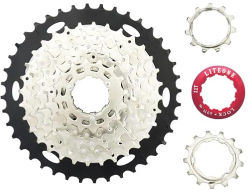 LITEONE 8 Speed Cassette 11-40T MTB Cassette 8 Speed Fit for Mountain Bike, Road Bicycle, MTB, BMX, SRAM, Shimano, Gears for Bicycles