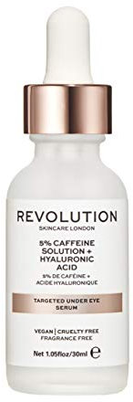 Revolution Skincare London, 5% Caffeine and Hyaluronic Acid Revitalising, Siero sotto gli occhi, 30ml