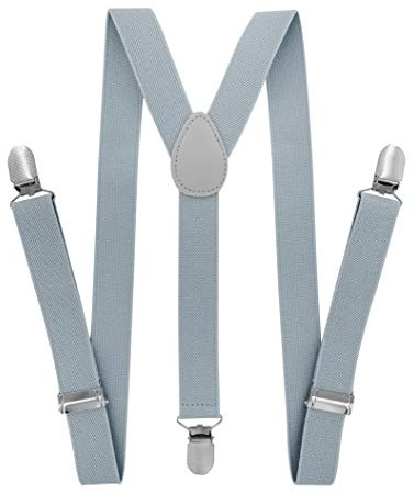 axy barn/pojkar hängslen – Y form bredd 2,5 cm med 3 starka klämmor, kan kombineras med fluga – Uni Colors HTK25-1