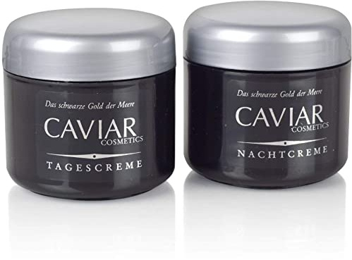 2x 125ml Anti-Aging KAVIAR EXTRAKT Gesichtscreme, Tagescreme und Nachtcreme Set, Feuchtigkeitspflege, Feuchtigkeitscreme für Gesicht