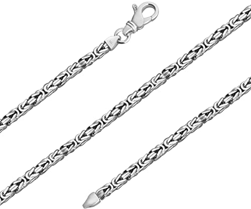 Avesano Königskette 925 Silber Kette Herren Halskette 3 mm Silberkette massiv mit Schmuck Box Länge 45 cm verfügbar 101095-045