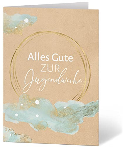 Einladungskarten Manufaktur Hamburg XXL Glückwunschkarte A4 zur Jugendweihe - große Karte mit Umschlag Jugendfeier Grußkarte für Jungen und Mädchen Motiv 17