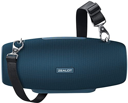 ZEALOT Bluetooth Lautsprecher,Tragbarer Bluetooth Box,60W,BassUp Technologie,Stereo Laut,EQ,IPX5 Wasserdicht,14,400 mAh,Draussen Lautsprecher mit TF-Karten/USB/AUX