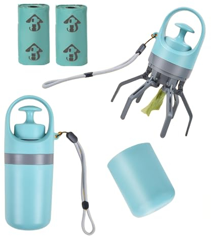 YooGoal Dog Pooper Scooper, Portable Handheld Dog Pooper Scooper with Built-in Poop Bag Dispenser for Small Medium Large Dogs,Widely Used For Yards, Grass, Ground, Gravel, Concrete