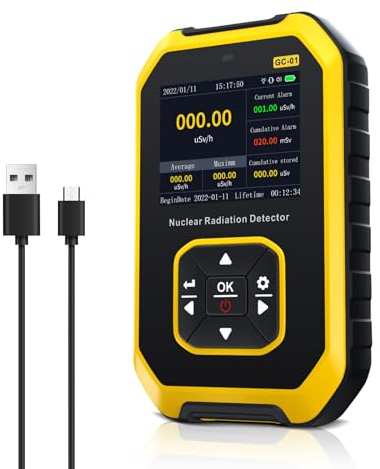 Detector de radiación nuclear Geiger portátil con pantalla LCD, monitor de radiación recargable, probador de rayos X Beta Gamma, aplicado para el hogar, exterior, industrial