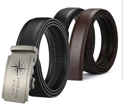 aplusashop ID Herren Gürtel Echtleder mit Gravur nach Wunsch Automatik Massive Schnalle Nr2 NEU schwarz/braun bis 130cm (Schwarz)