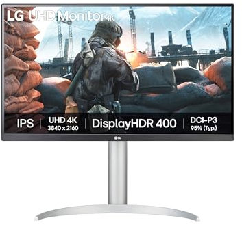 LG UHD Monitor 27UP650K – 4K IPS 27 inch, 60Hz, 5ms, DCI-P3 95%, DisplayHDR 400, High Resolution Content Creation Display, Built-in Speakers, HDMI, DisplayPort, White