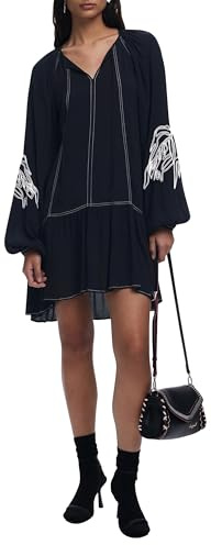 Desigual Vest_SILVIANEGRO Casual Dress, Negro, L Women's