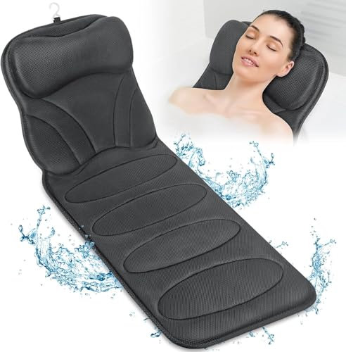 Cuscino per vasca da bagno per tutto il corpo, lussuoso tappetino da bagno ispessito con cuscino, cuscino da bagno per la testa, il collo, le gambe e il supporto per le spalle