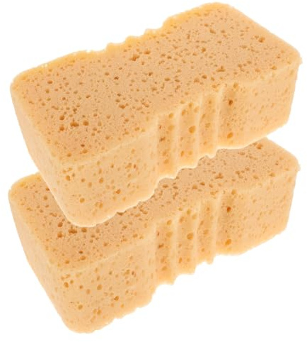 Zerodeko Éponges Lavage De Voiture Haute Densité 2 Pièces Orange, Absorption d'eau Améliorée, Nettoyage sans Rayures, Multi-usages pour Auto, Bateau Et Ménage