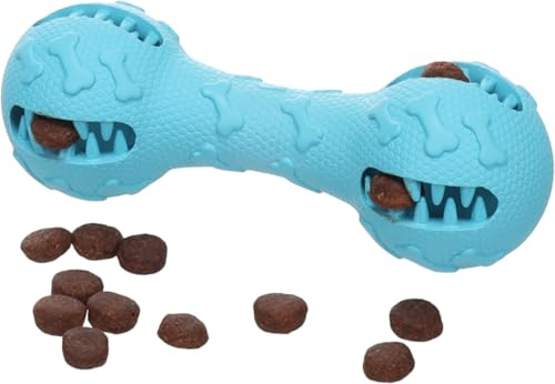 Flamingo Jouet pour Chien Tanno Haltère Bleu – 15,8x5,8x5,8cm – Peluche TPR avec Grelot – Jouet Sonore et à Mâcher – pour Petits et Moyens Chiens – Hygiène Dentaire et Jeux Actifs