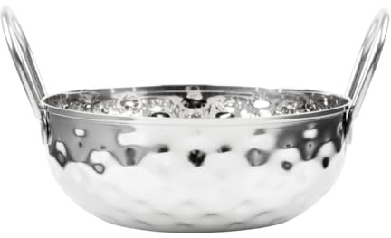 Olympia Table Presentation Hammered Kadai Dish Stainless Steel, 150 mm