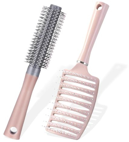 Hair Brush,2 Pièces,Curly Hair Brush,Brosse Cheveux Démêlante,Pour Cheveux Bouclés, Lisses, Épais ou Fins - Hommes, Femmes, Enfants