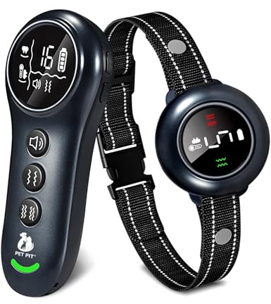 2 en1 Collar de Adiestramiento para Perros y Collar Antiladridos para Perros, Sin Descargas Eléctricas, 3 Modos Pitido/Vibración/Vibración Fuerte, Alcance de 1000 m (3300 ft),5 Niveles de Sensibilid