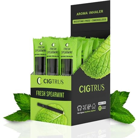 Cigtrus tobaksfri, nikotinfri rökfri luftinhalator – icke-elektrisk | oral fixeringshjälp | vanor som ersätter andningspinne – 20-pack (grön)