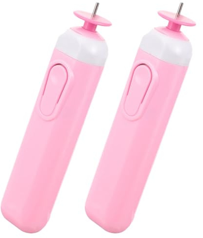 HOODANCOS Penna Elettrica per Quilling 2 Pezzi Set, Strumento per Arricciare e Arrotolare Carta Rosa, Utensile Leggero e Portatile per Progetti di Artigianato Fai da Te e Decorazioni