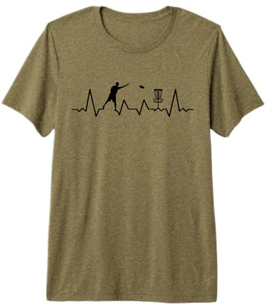 Disc-Golf-Joueur Disc-Golfing Game Cardiogram Disc-Golf T-Shirt Haut de Gamme