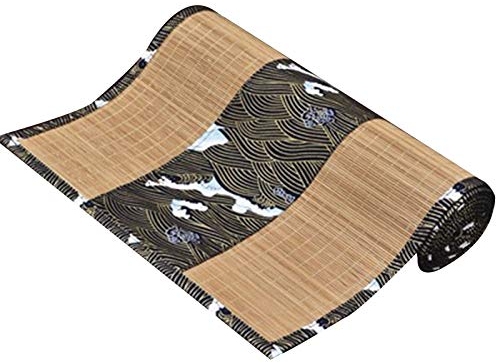 Japanischer Tischläufer Aus Bambus Mit Muster, Lange Tisch-Party-Hotel-Tischsets, Waschbare, rutschfeste, Haltbare Tischset, Blau/Gold , Viele Modelle(Color:Wolkenmeer,Size:30×90cm)